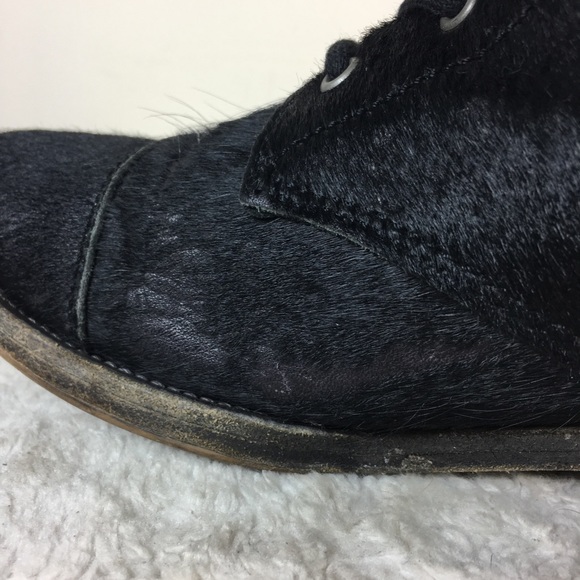 AllSaints Damisi Pony Hair Combat Boot Black 41 - Picture 13 of 16